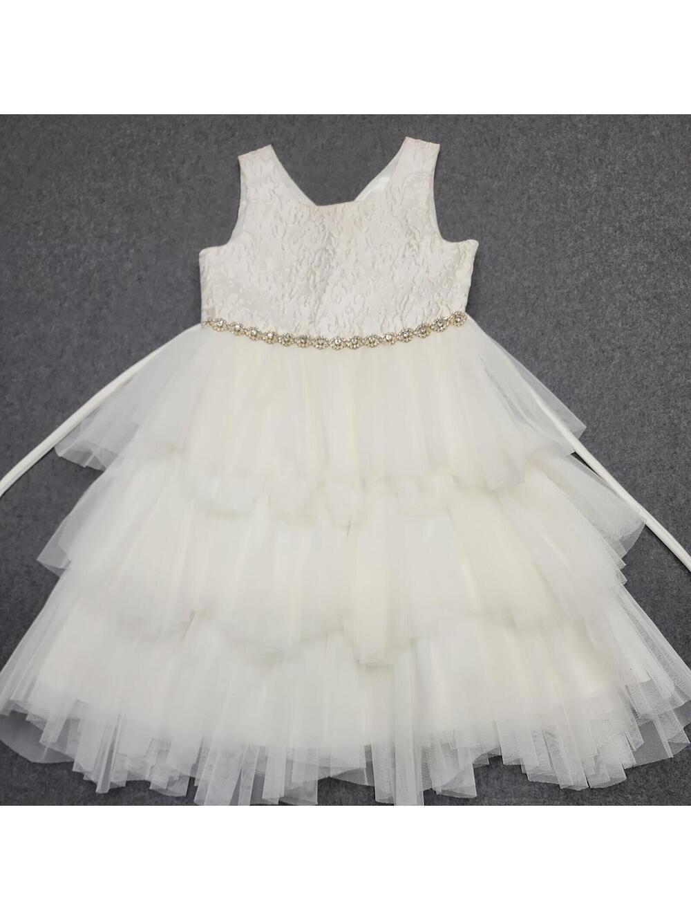 American Princess Jacquard Bodice Tulle Skirt Party Dress Girls Size 7